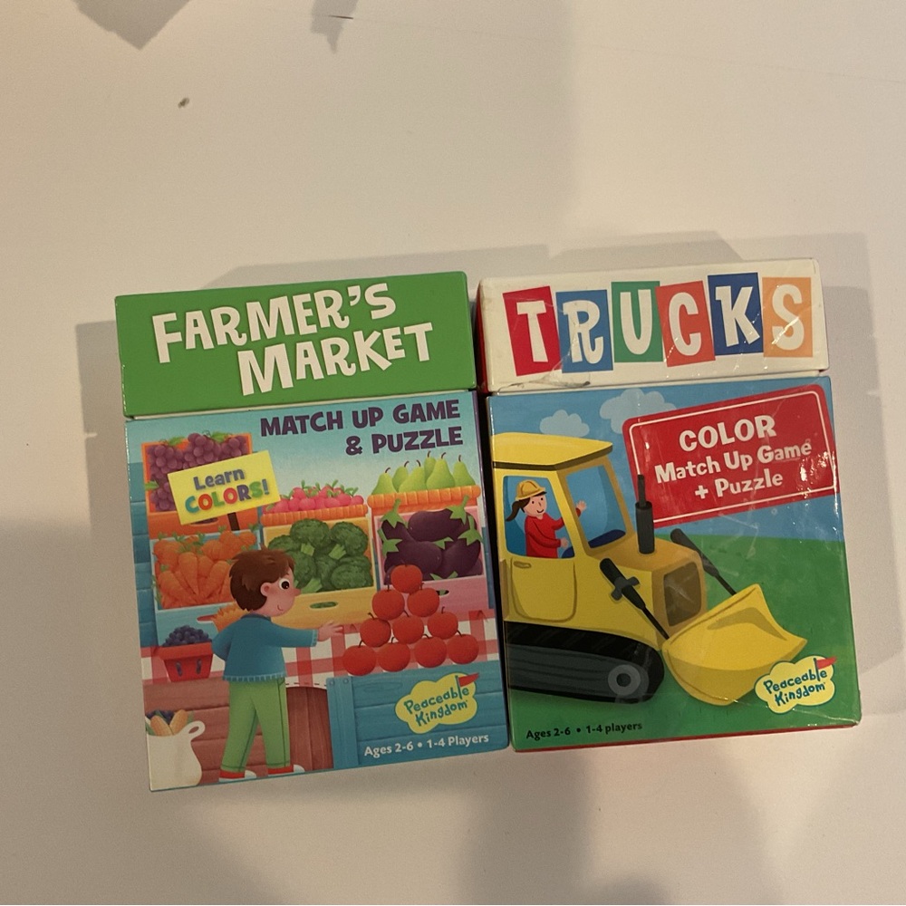 Color Match Up Game & Puzzle Set Trucks and Farmer’s Market